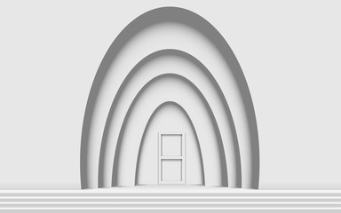 white door facade on the wall