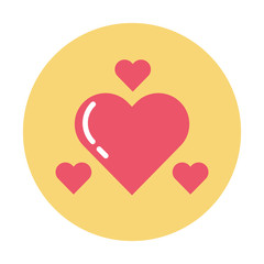happy valentines day hearts icons
