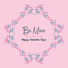 Pattern unique flower leaf frame, for card design be mine. Vector