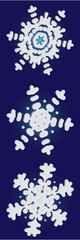Collection of cute snowflakes on blue background.