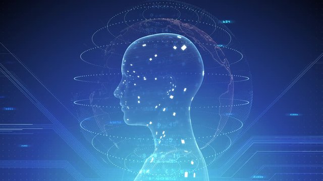 AI, Artificial intelligence digital brain big data deep learning computer technologies concepts Background.