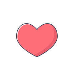 simple illustration heart love pink color flat design