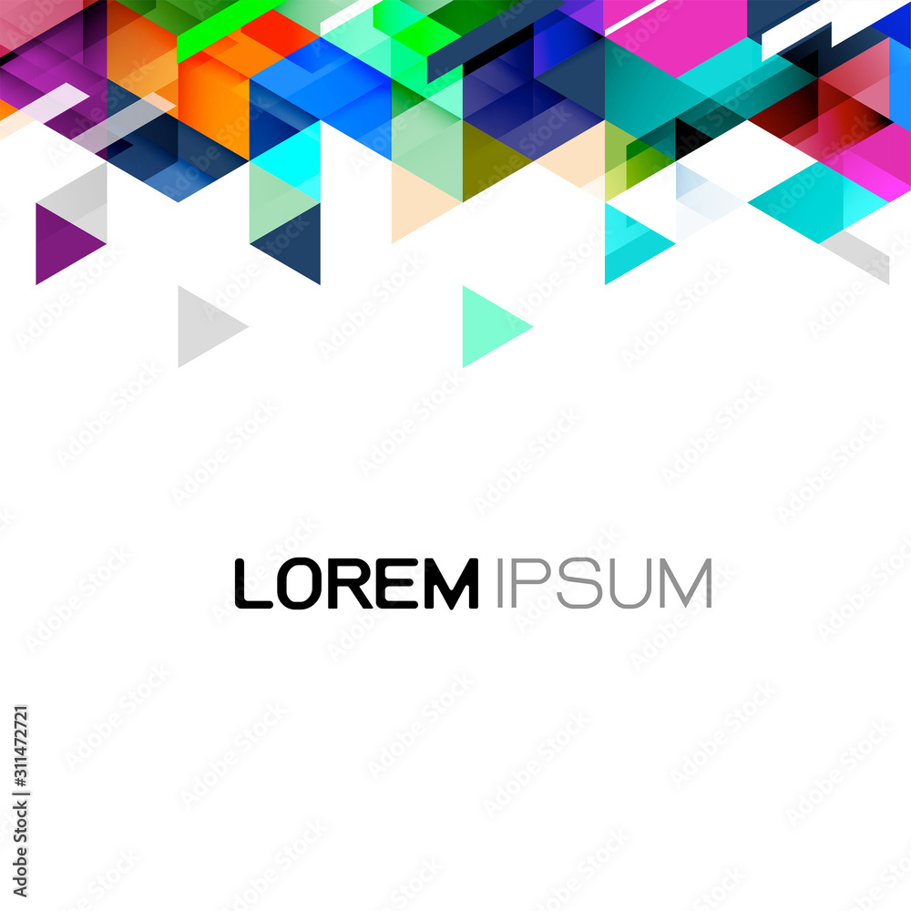 Wall mural vector abstract colorful gradient and modern overlapping geometric template on white background and 