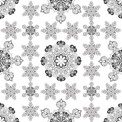       Black-white oriental patterns in one ornament.