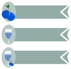 Vector set of blueberry label for juice bar