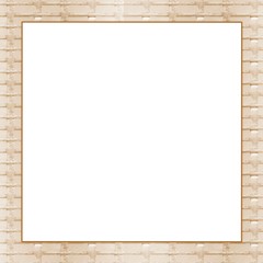 Obraz premium Beautiful border. Contemporary modern trendy brown brick frame background. Copy space for any text design. Can be use for print, paper, scrapbook, web, instagram.
