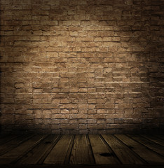 old room with brick wall
