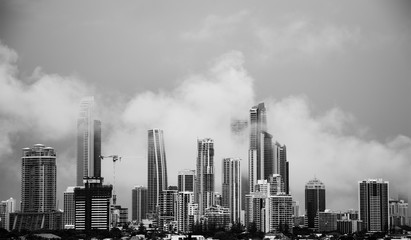 clouds in buildings