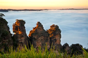 Wall murals Three Sisters Sunset Three Sisters Blue Mountains