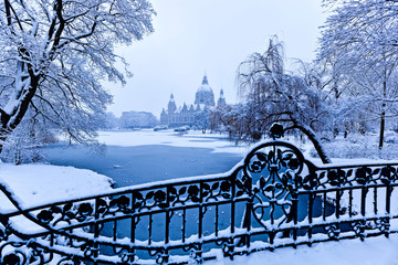 Neues Rathaus Hannover im Winter