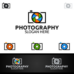 Abstract Camera Photography Logo Icon Vector Design Template