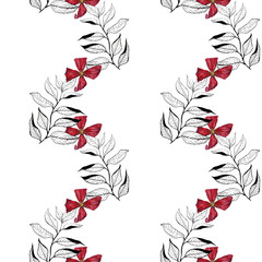 abstract floral background with leaves