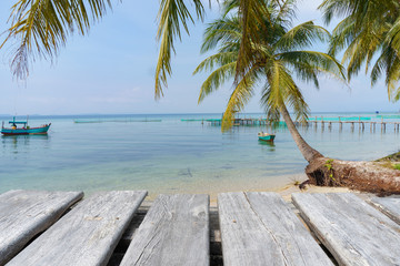 Fototapeta na wymiar table on the tropical beach