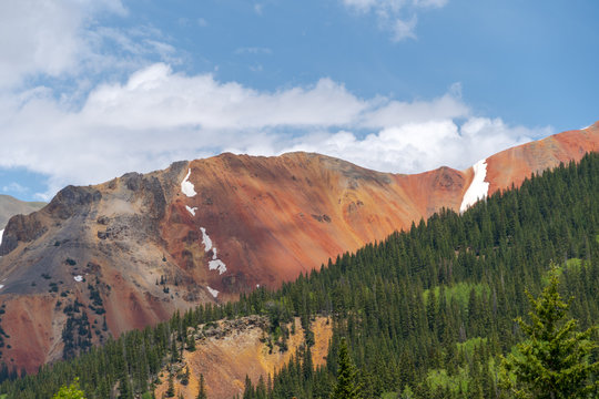 Red Mountain from Red Mountain Pass in Colorado's Million Dollar Highway between Silverton and Ouray.