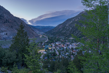 Georgetown colorado from an overlook in Guanella Pass road