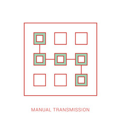 Manual Transmission icon flat.