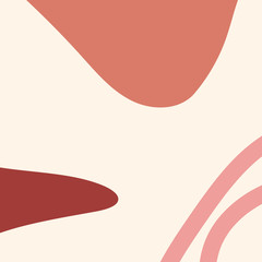 Modern abstract pattern with organic shapes. Square trendy minimalistic template. Vector illustration.