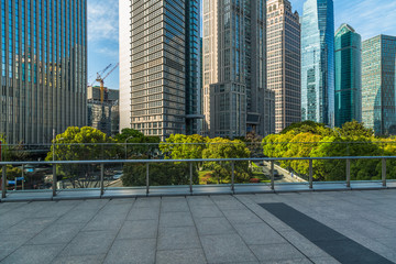 square of Shanghai financial district in China