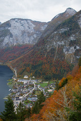 Gazing over the rugged mountains surrounding Hallstatt in Austria on a clear Autumn day. 