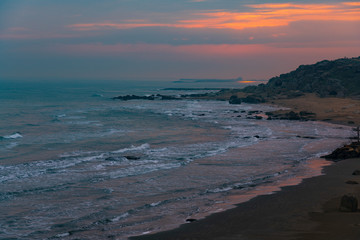 Fototapeta na wymiar Colorful sunset by the seaside