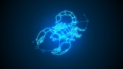 Scorpio zodiac constellation and star with blue background © Lastwizard Shop