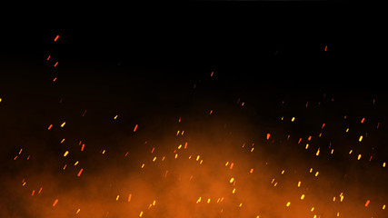 Fiery orange glowing flying away particles © Lastwizard Shop