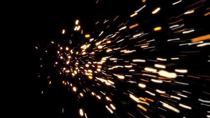 Glowing lights particle explosion effect, Glow fire spark