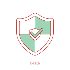 Shield icon symbol template flat icon