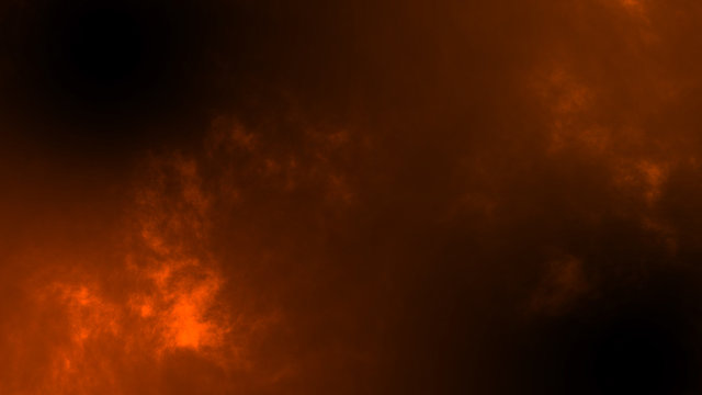 Orange Smoke in black background © Attapol