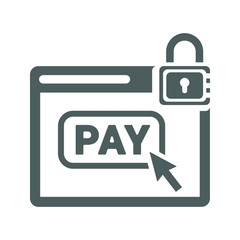 Online payment, secure pay icon