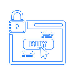 Secure online shopping icon, purchase, buying