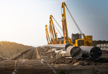 Construction of a new gas pipeline.
