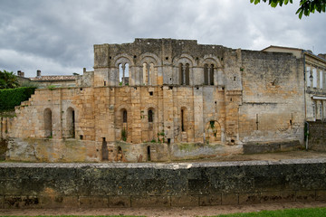 Ruins of former cardinal palace in Saint Emilion