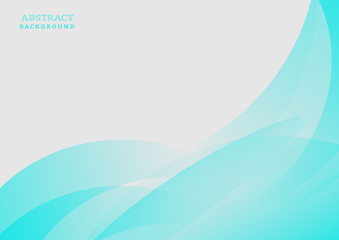 Abstract modern light blue wave element on white background with space for your text.