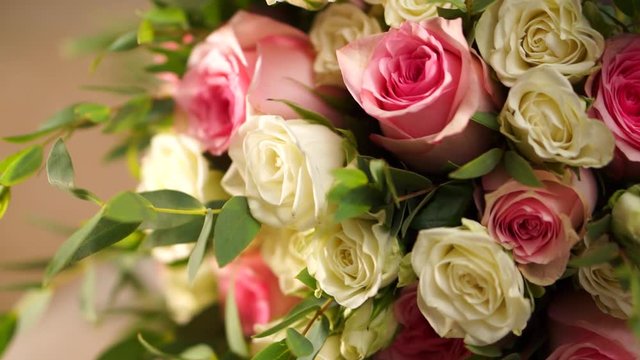Beautiful bouquet of flowers. white and pink roses, Rose, wedding, flowers, roses, floral, bridal, love, beautiful, decoration, blossom, celebration, beauty,