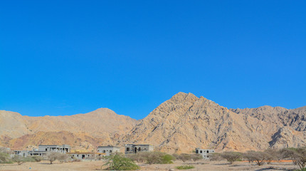 Fototapeta na wymiar Al Hajar Mountains near Ras al Khaimah, United Arab Emirates 