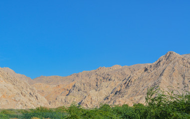 Fototapeta na wymiar Al Hajar Mountains near Ras al Khaimah, United Arab Emirates 