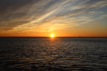 Sunrise sea water clouds