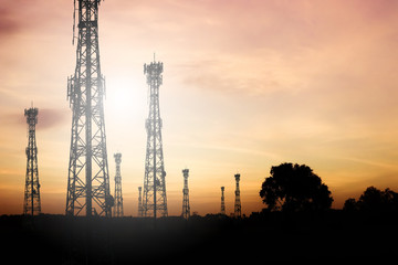 Telecommunication and communication pole with Buddha background