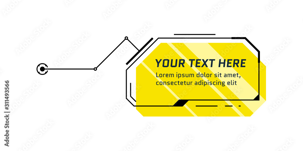 Poster hud futuristic style yellow callout title. infographic call out box bar and modern digital info sci-