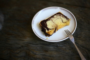 Butter Cake Dessert On Plate