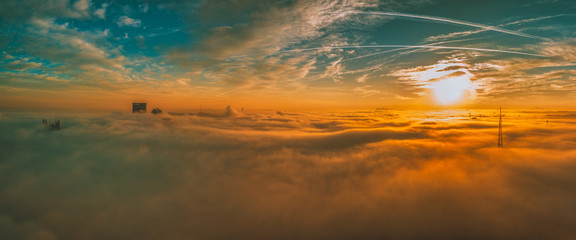 Fototapeta na wymiar Above Fogg aerial