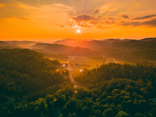 Aerial Sunrise Smokey 