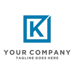 Letter K alphabet Icon logo on isolated Vector image