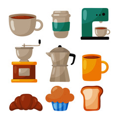 set of coffee shop icons isolated on white background. illustration vector.  