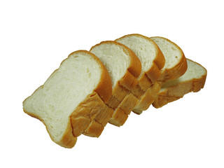 Slice of bread on white background