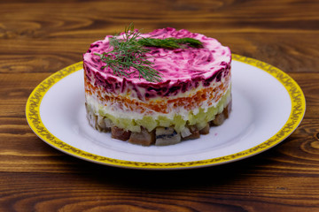 Traditional russian salad 