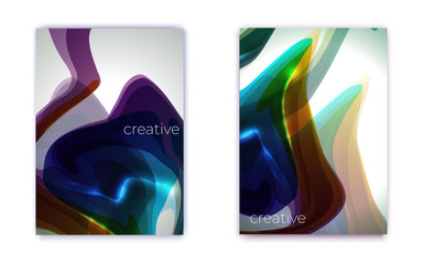 Colorful abstract dynamic fluid shape background