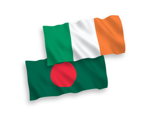 Flags of Ireland and Bangladesh on a white background