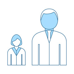 Man Boss With Subordinate Lady Icon